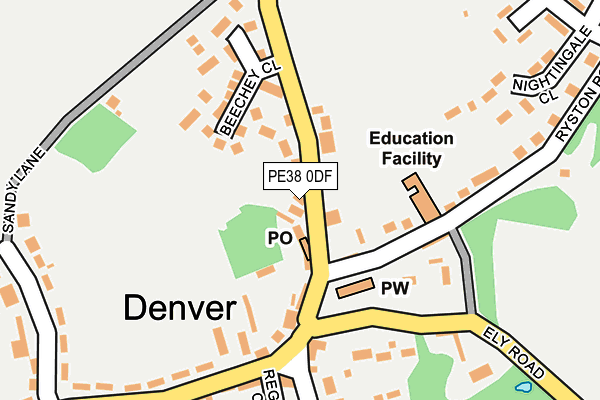 PE38 0DF map - OS OpenMap – Local (Ordnance Survey)