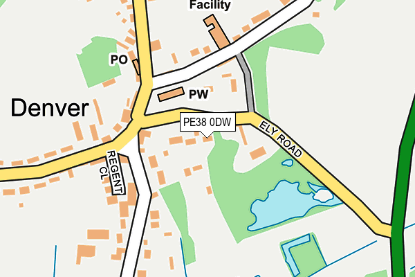 PE38 0DW map - OS OpenMap – Local (Ordnance Survey)