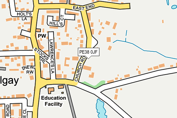PE38 0JF map - OS OpenMap – Local (Ordnance Survey)