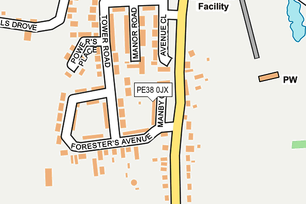 PE38 0JX map - OS OpenMap – Local (Ordnance Survey)