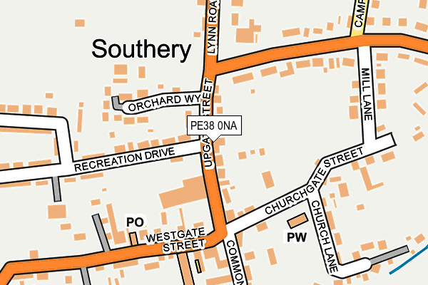 PE38 0NA map - OS OpenMap – Local (Ordnance Survey)