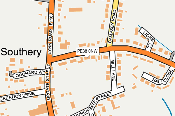 PE38 0NW map - OS OpenMap – Local (Ordnance Survey)