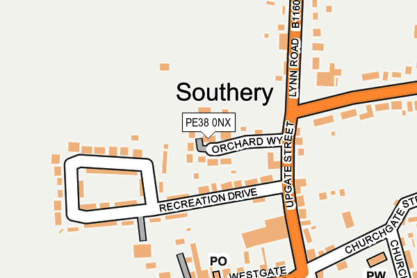PE38 0NX map - OS OpenMap – Local (Ordnance Survey)