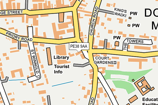 PE38 9AA map - OS OpenMap – Local (Ordnance Survey)