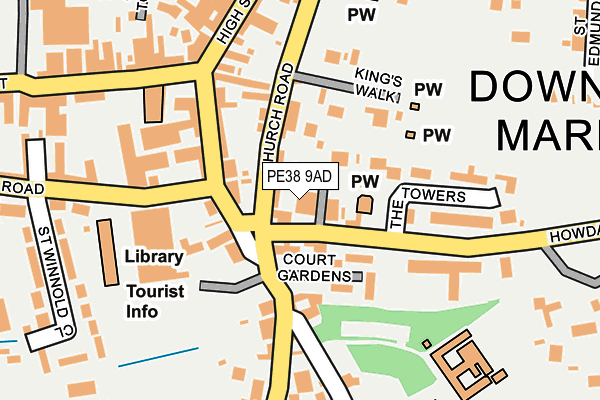 PE38 9AD map - OS OpenMap – Local (Ordnance Survey)