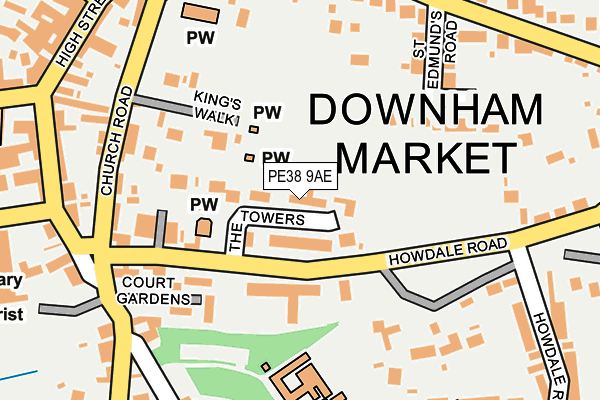 PE38 9AE map - OS OpenMap – Local (Ordnance Survey)