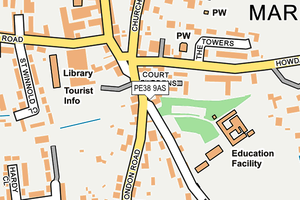 PE38 9AS map - OS OpenMap – Local (Ordnance Survey)