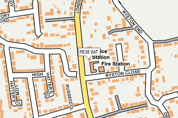 PE38 9AT map - OS OpenMap – Local (Ordnance Survey)