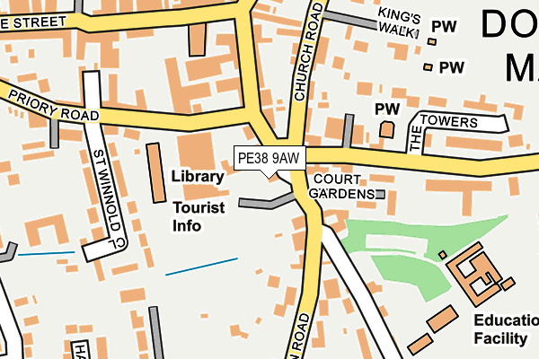 PE38 9AW map - OS OpenMap – Local (Ordnance Survey)