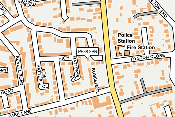 PE38 9BN map - OS OpenMap – Local (Ordnance Survey)