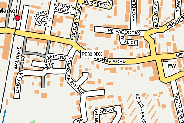 PE38 9DX map - OS OpenMap – Local (Ordnance Survey)