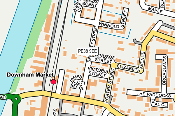 PE38 9EE map - OS OpenMap – Local (Ordnance Survey)