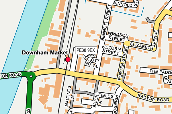 PE38 9EX map - OS OpenMap – Local (Ordnance Survey)