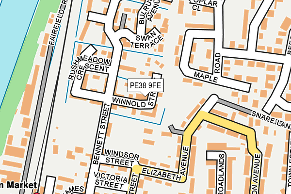 PE38 9FE map - OS OpenMap – Local (Ordnance Survey)