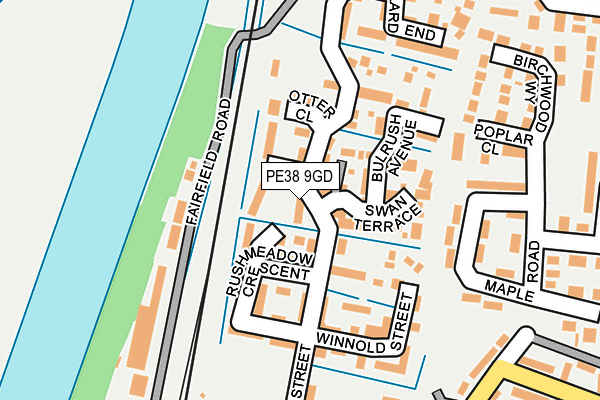 PE38 9GD map - OS OpenMap – Local (Ordnance Survey)