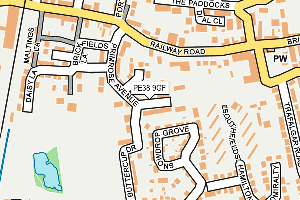PE38 9GF map - OS OpenMap – Local (Ordnance Survey)