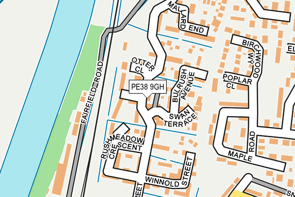 PE38 9GH map - OS OpenMap – Local (Ordnance Survey)