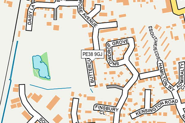 PE38 9GJ map - OS OpenMap – Local (Ordnance Survey)