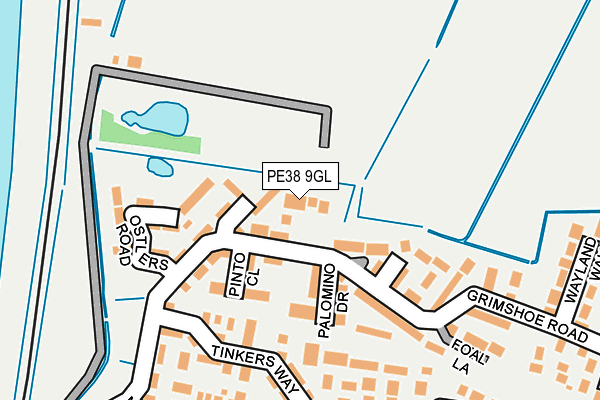 PE38 9GL map - OS OpenMap – Local (Ordnance Survey)