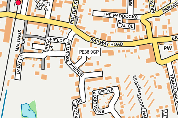 PE38 9GP map - OS OpenMap – Local (Ordnance Survey)