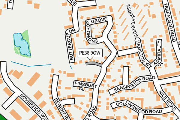PE38 9GW map - OS OpenMap – Local (Ordnance Survey)