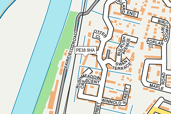 PE38 9HA map - OS OpenMap – Local (Ordnance Survey)