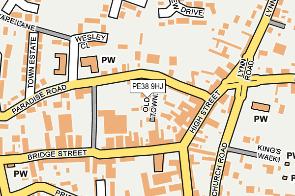 PE38 9HJ map - OS OpenMap – Local (Ordnance Survey)