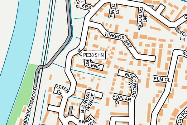 PE38 9HN map - OS OpenMap – Local (Ordnance Survey)