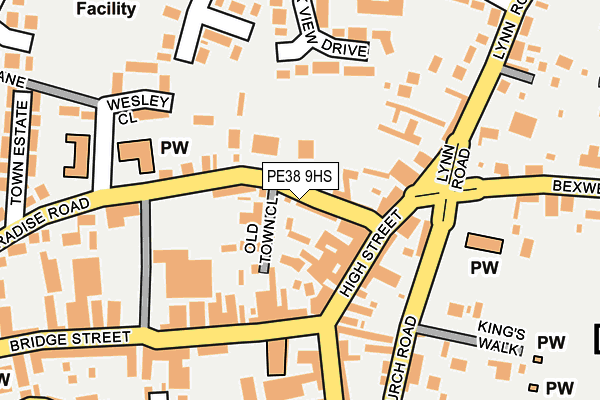 PE38 9HS map - OS OpenMap – Local (Ordnance Survey)
