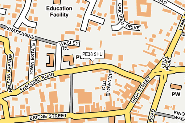 PE38 9HU map - OS OpenMap – Local (Ordnance Survey)