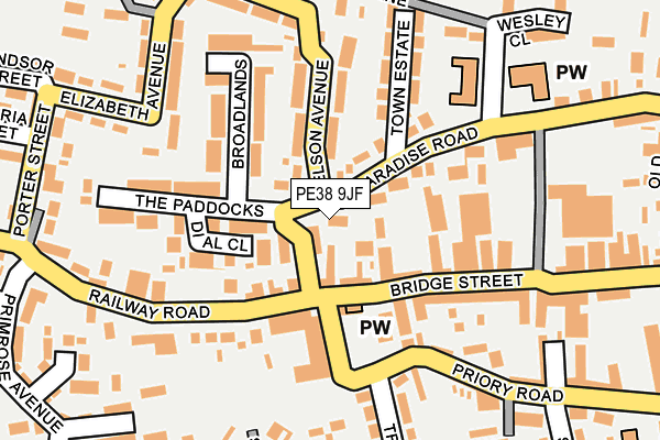 PE38 9JF map - OS OpenMap – Local (Ordnance Survey)