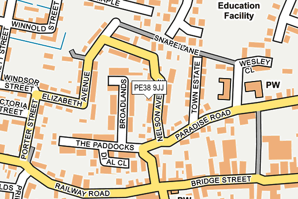 PE38 9JJ map - OS OpenMap – Local (Ordnance Survey)