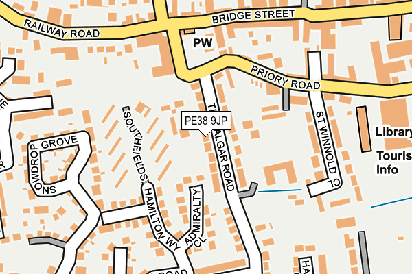 PE38 9JP map - OS OpenMap – Local (Ordnance Survey)