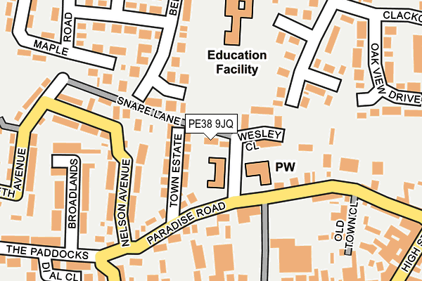 PE38 9JQ map - OS OpenMap – Local (Ordnance Survey)