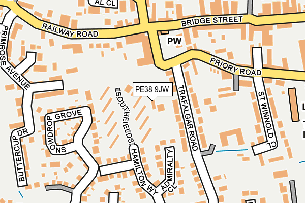 PE38 9JW map - OS OpenMap – Local (Ordnance Survey)