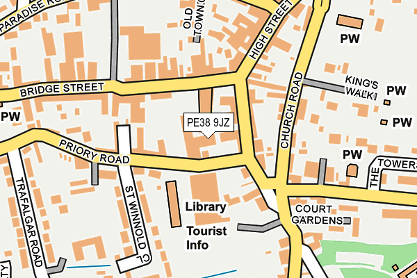 PE38 9JZ map - OS OpenMap – Local (Ordnance Survey)