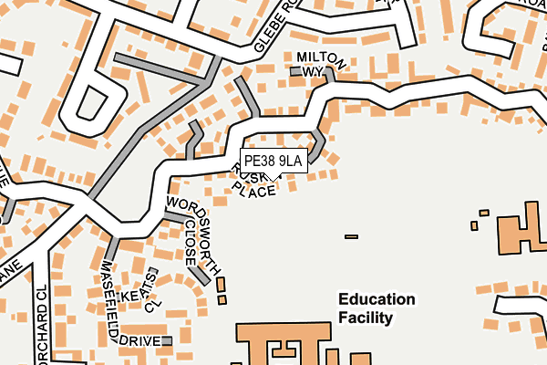 PE38 9LA map - OS OpenMap – Local (Ordnance Survey)