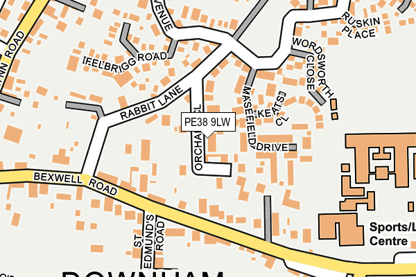 PE38 9LW map - OS OpenMap – Local (Ordnance Survey)