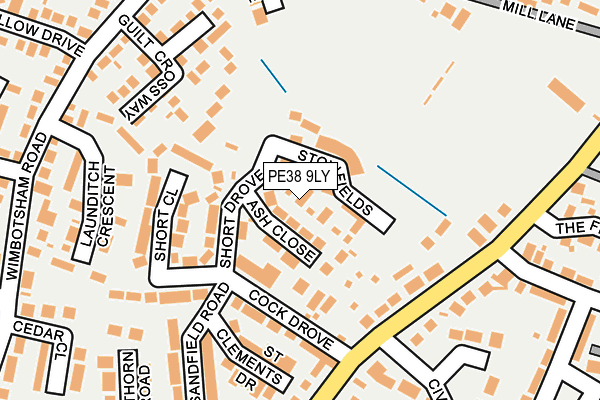 PE38 9LY map - OS OpenMap – Local (Ordnance Survey)