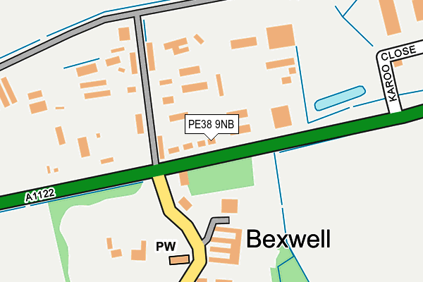 PE38 9NB map - OS OpenMap – Local (Ordnance Survey)