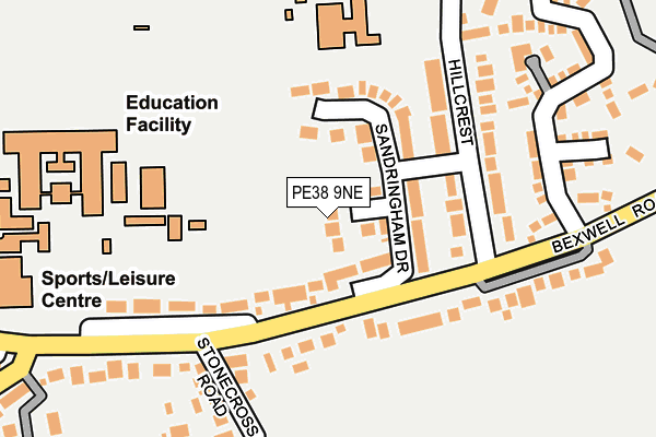 PE38 9NE map - OS OpenMap – Local (Ordnance Survey)