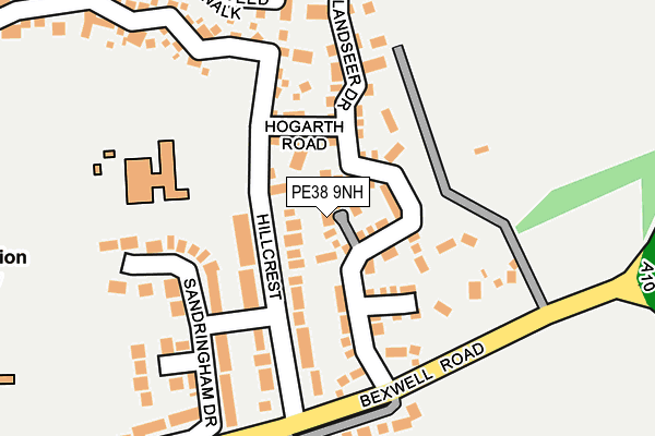 PE38 9NH map - OS OpenMap – Local (Ordnance Survey)