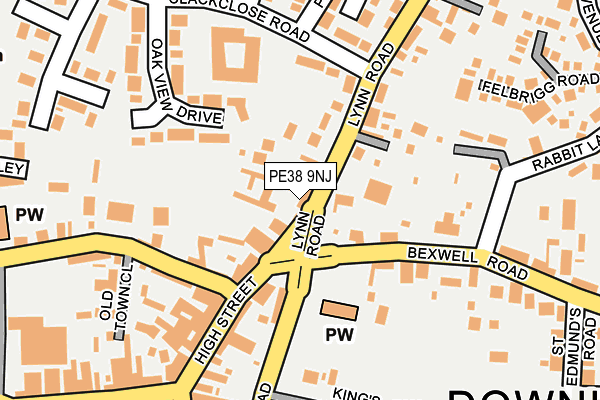 PE38 9NJ map - OS OpenMap – Local (Ordnance Survey)