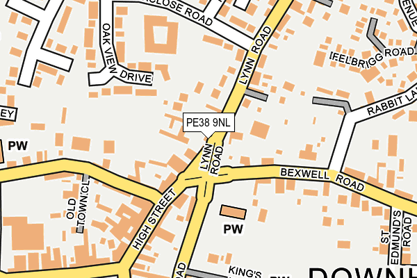 PE38 9NL map - OS OpenMap – Local (Ordnance Survey)