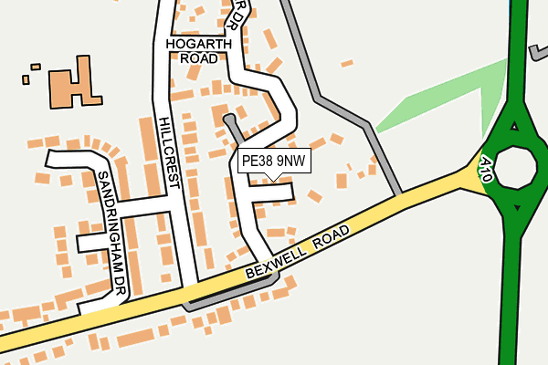 PE38 9NW map - OS OpenMap – Local (Ordnance Survey)