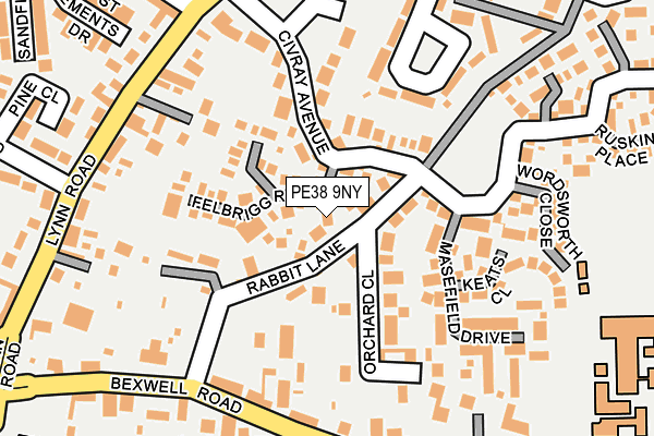 PE38 9NY map - OS OpenMap – Local (Ordnance Survey)