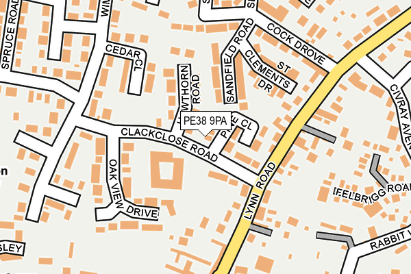 PE38 9PA map - OS OpenMap – Local (Ordnance Survey)