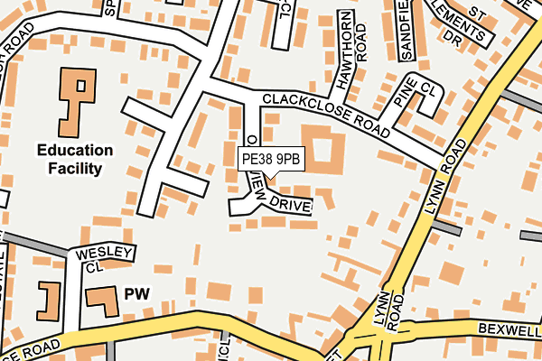 PE38 9PB map - OS OpenMap – Local (Ordnance Survey)