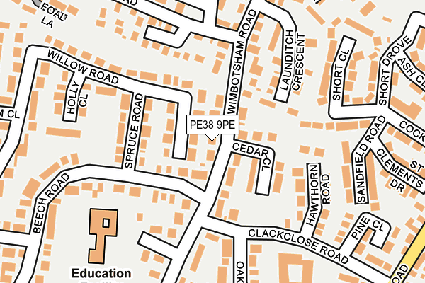 PE38 9PE map - OS OpenMap – Local (Ordnance Survey)