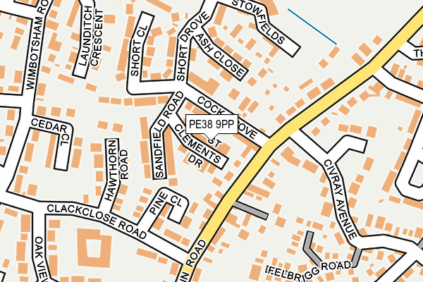 PE38 9PP map - OS OpenMap – Local (Ordnance Survey)
